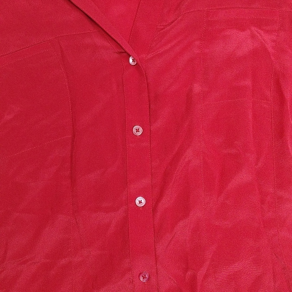 Tommy Bahama 100% silk women's long sleeved button down blouse size large - Picture 4 of 14